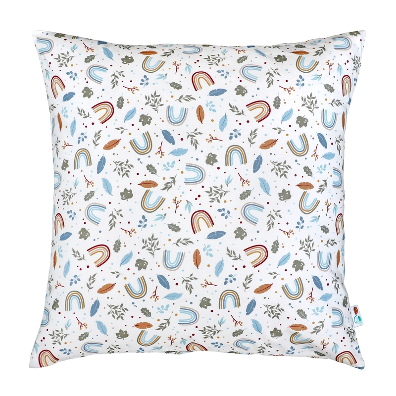 Organic Pillowcase &#039;Rainbow&#039; Blue/Camel 40x40cm