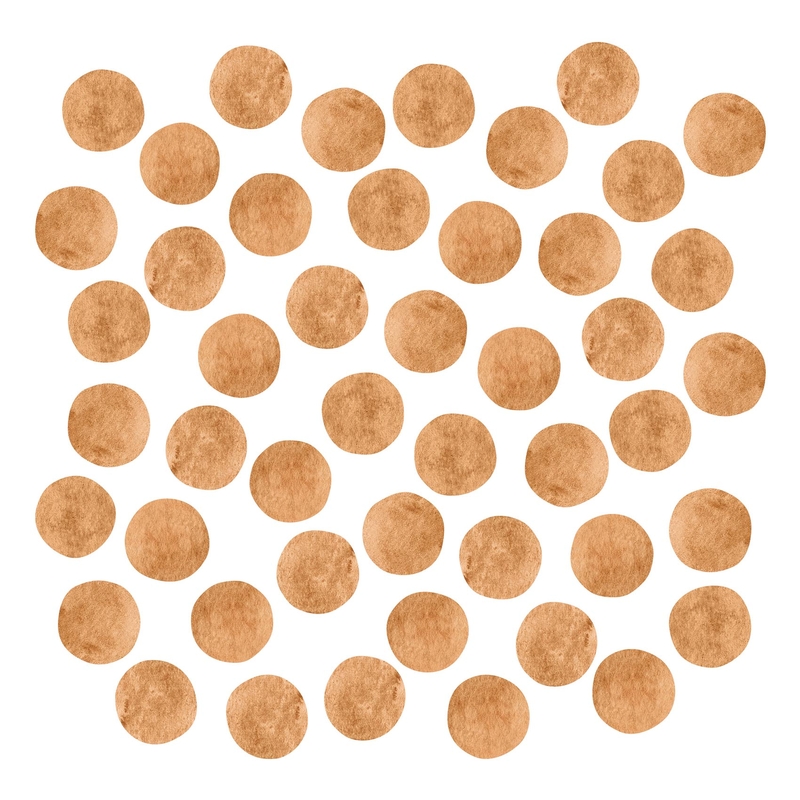 Wall Sticker 'Watercolor Dots' Camel 47 pcs