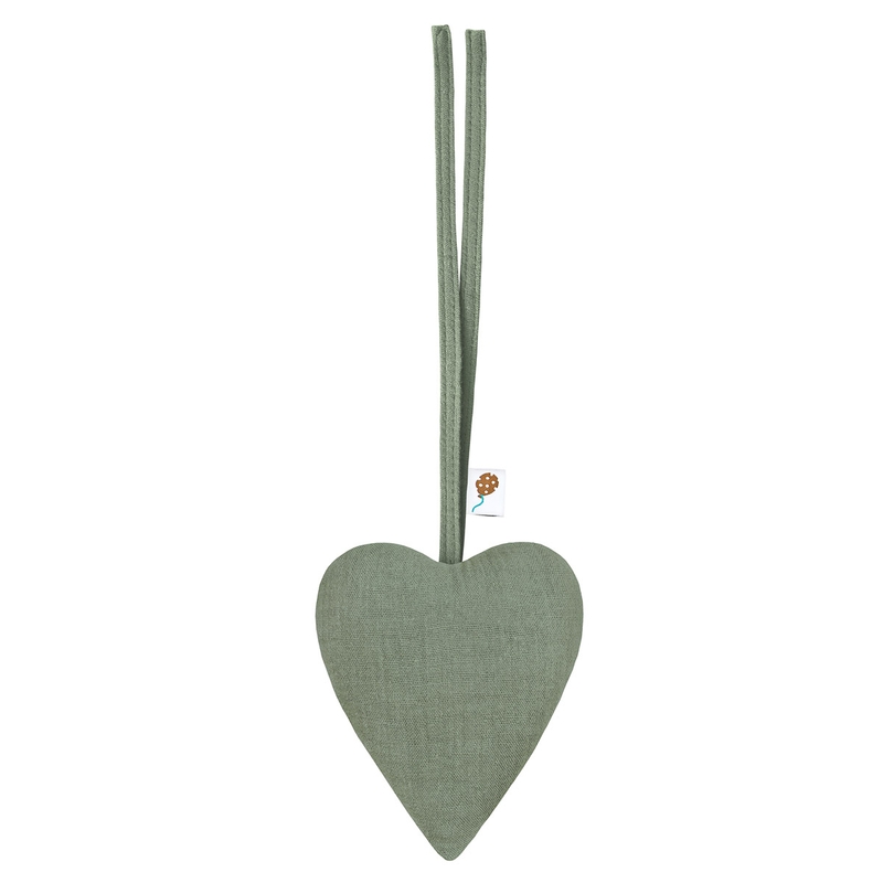 Heart Shaped Pendant Muslin Khaki 10cm