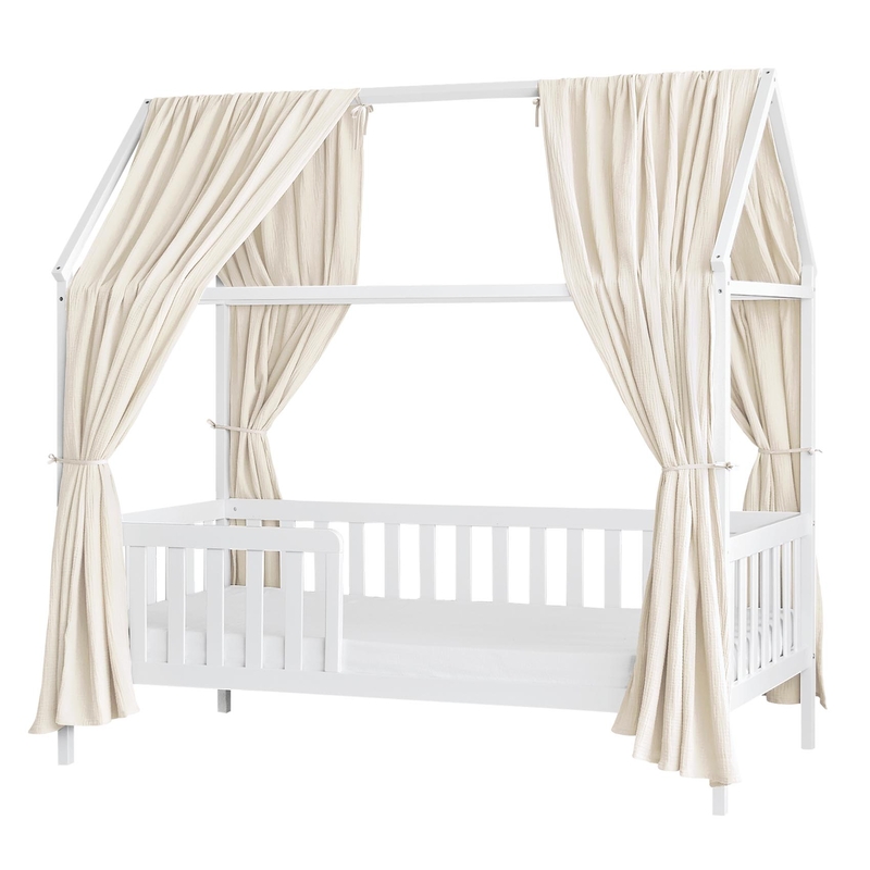 Organic House Bed Canopy Set Of 2 Cream 350cm