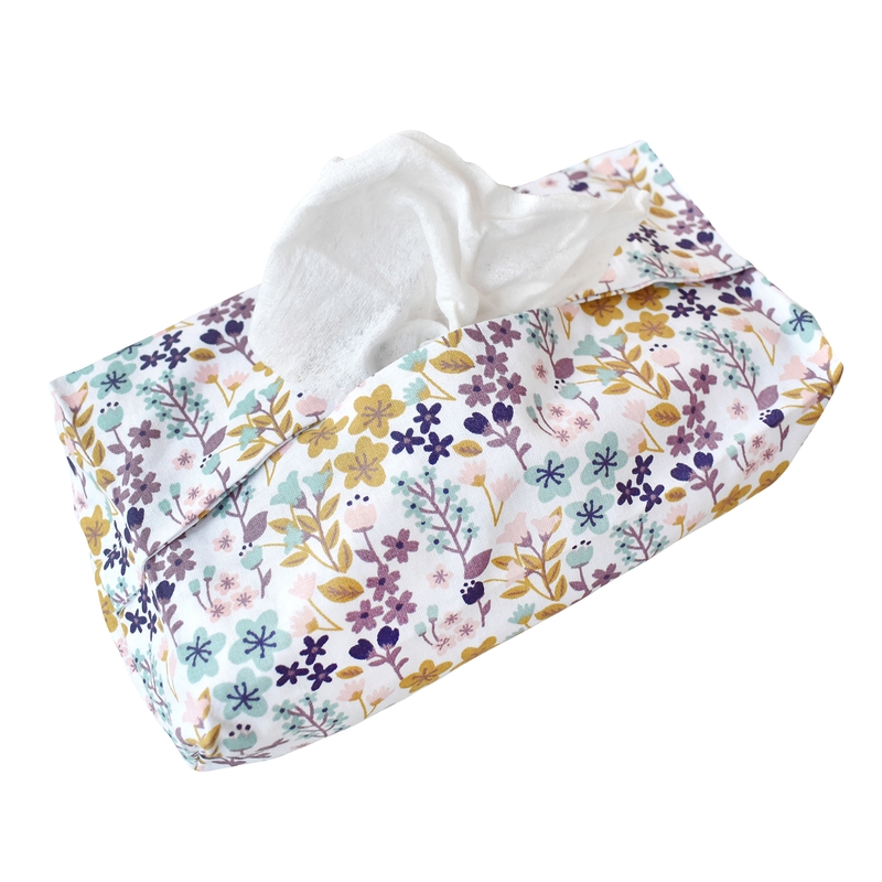 Organic Wet Wipe Cover &#039;Flowers&#039; Rose/Pastel