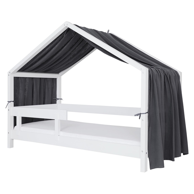 Organic House Bed Canopy Muslin Dark Grey