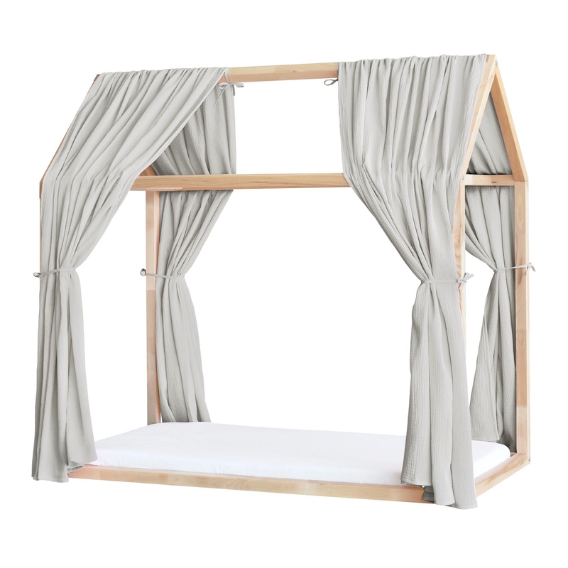 Organic House Bed Canopy Set Of 2 Light Grey 315cm