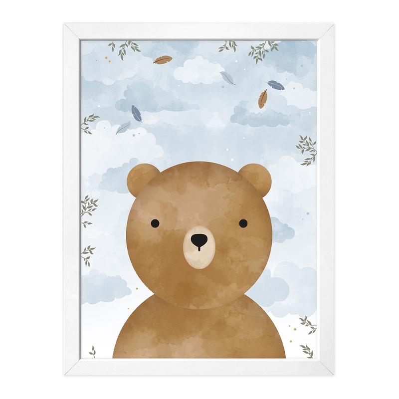 Poster &#039;Bear&#039; Blue/Camel 30x40cm