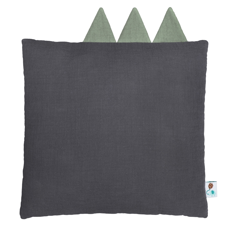 Organic Cushion &#039;Dino&#039; Dark Grey/Khaki 30cm