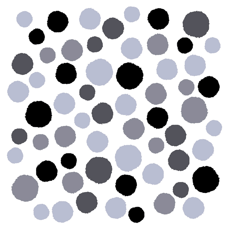 Wall Stickers &#039;Dots&#039; Grey/Black 62 pcs