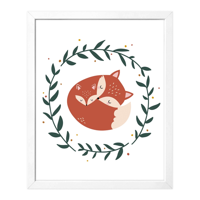 Poster &#039;Fox Love&#039; Terra/Jade 40x50cm