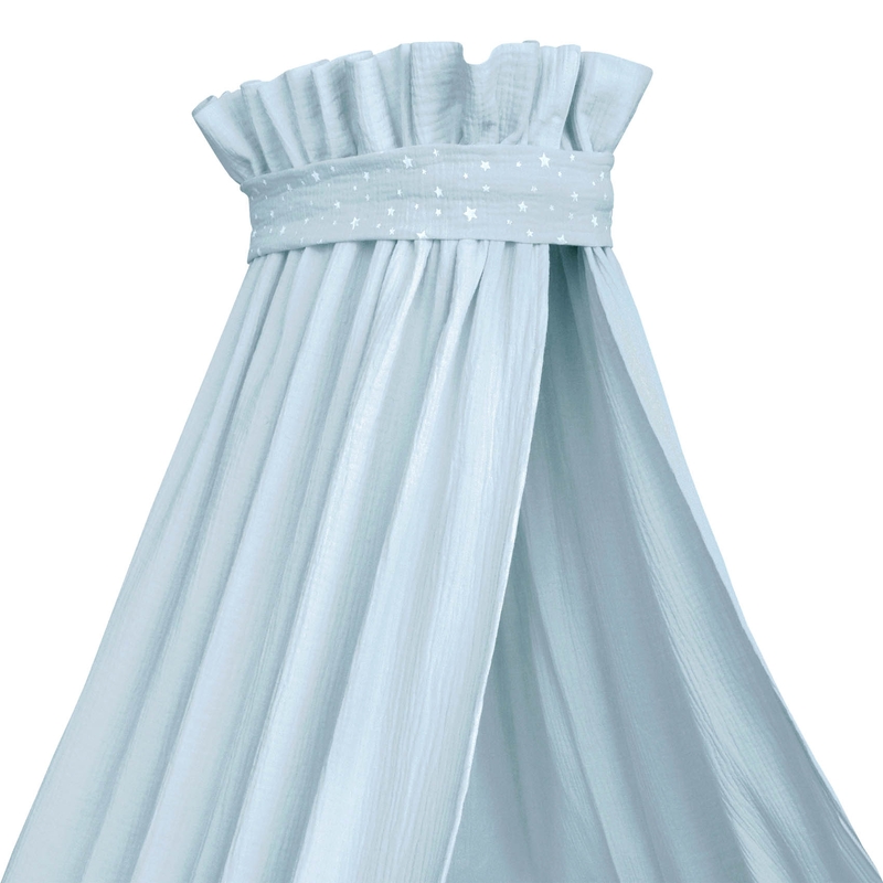 Baby Bed Canopy Muslin Light Blue