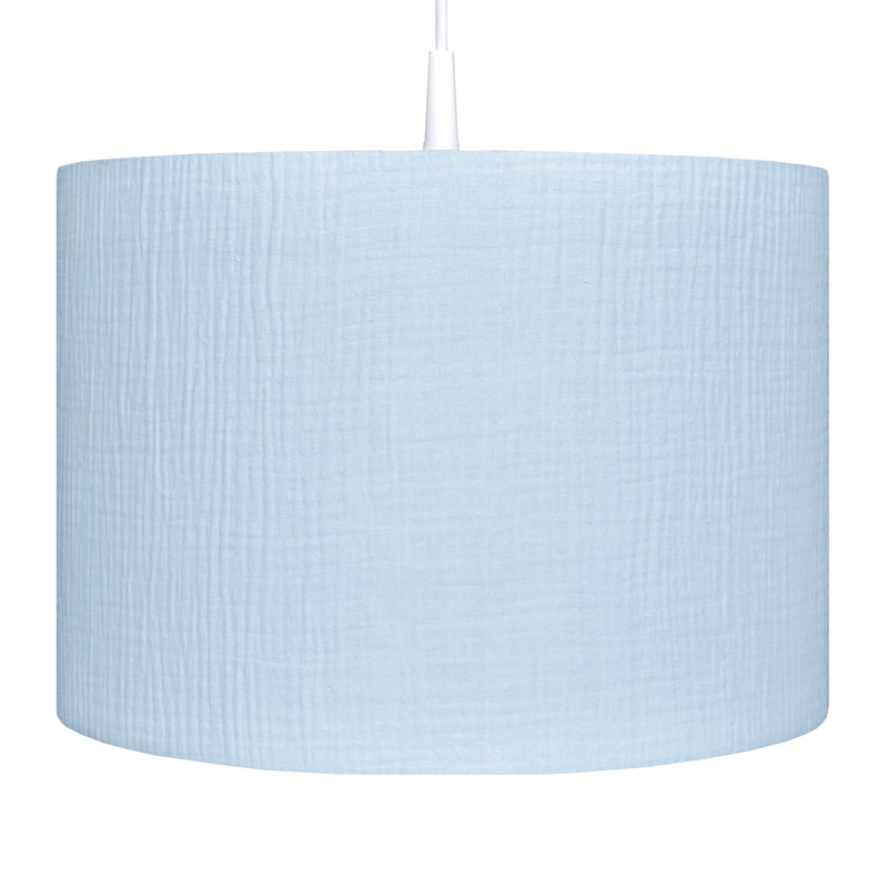 Hanging Lamp Muslin Light Blue With Cable Handmade