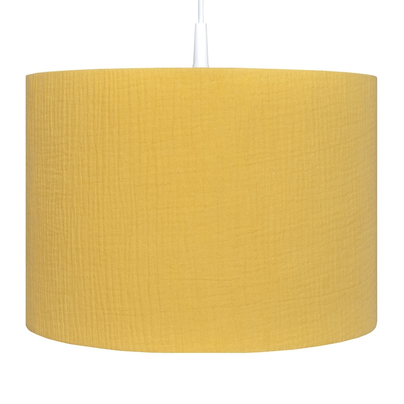 Hanging Lampshade Muslin Mustard Handmade