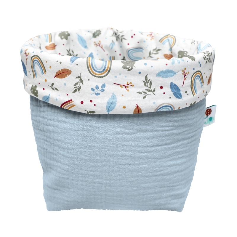 Organic Storage Basket &#039;Rainbow&#039; Light Blue 19cm