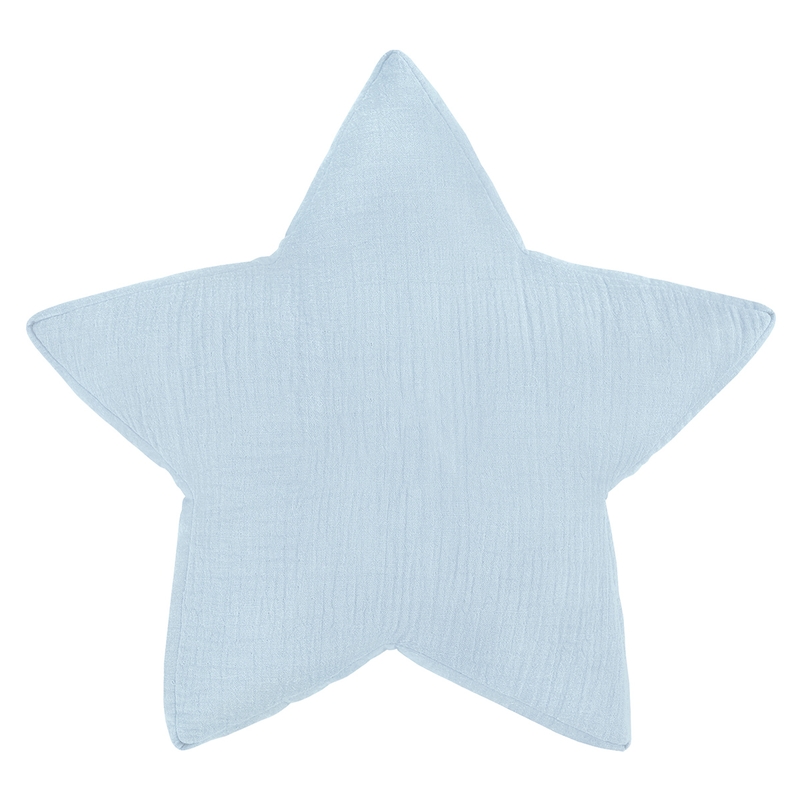 Cushion &#039;Star&#039; Muslin Light Blue 30cm