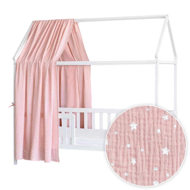 House Bed Canopy &#039;Stars&#039; Light Pink 350cm 1 Piece