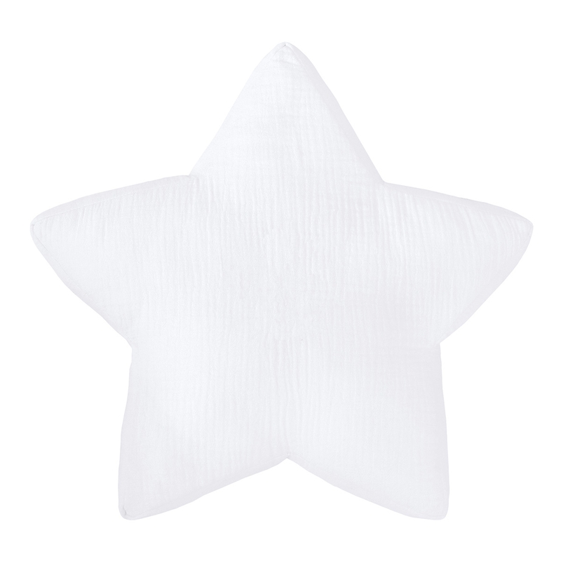 Organic Cushion &#039;Star&#039; Muslin White 30cm