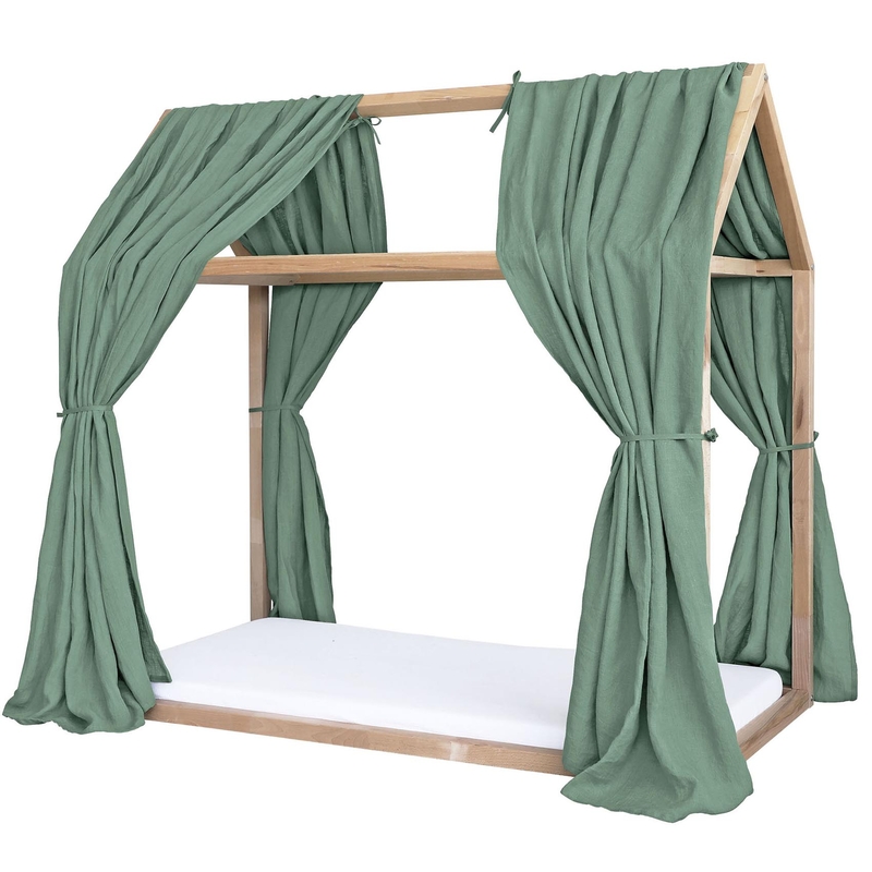 Linen House Bed Canopy Set Of 2 Khaki 315cm Recycled