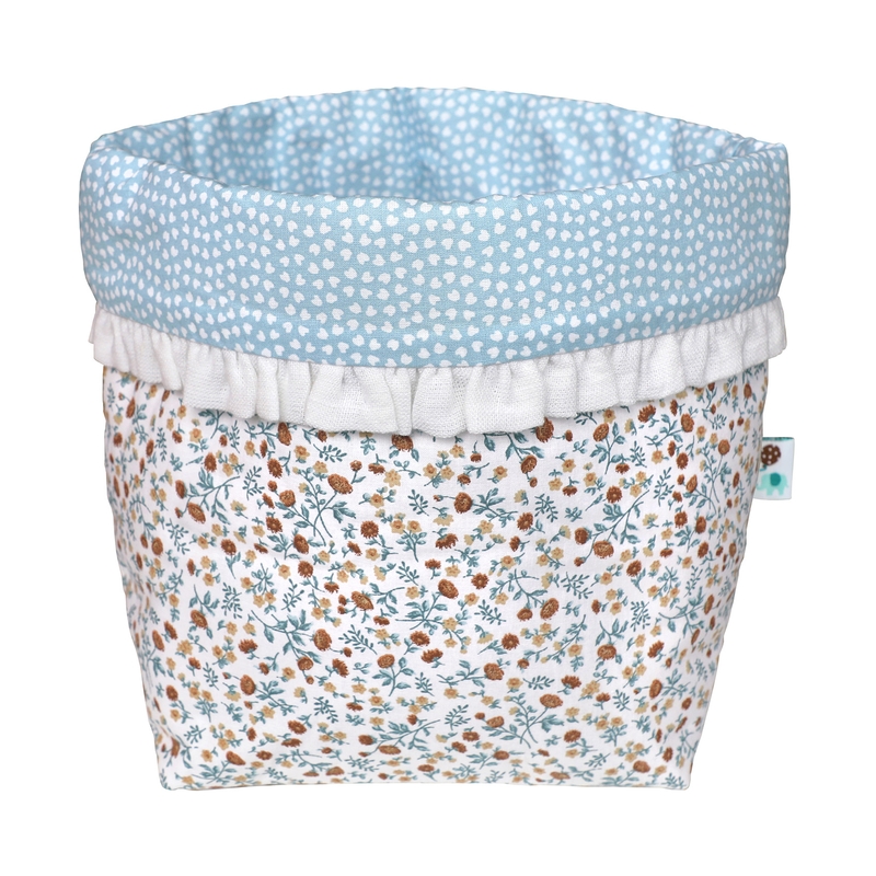 Storage Basket With Ruffles &#039;Buttercup&#039; Blue 22cm