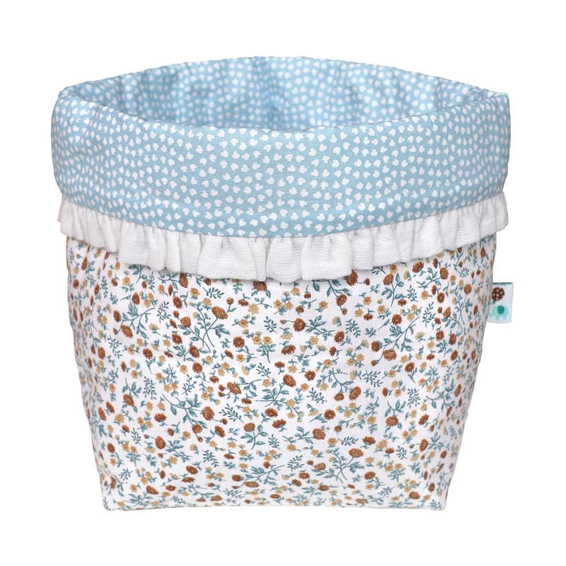 Basket With Ruffles &#039;Buttercup&#039; Blue 22cm
